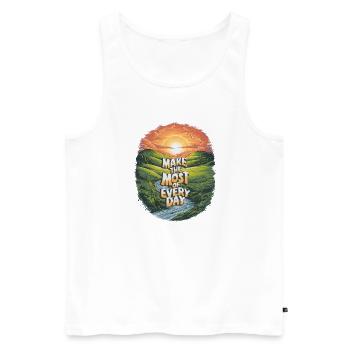 Make the most of every day - Men's Premium Organic Tank Top - white - Front - AI Model Male 178 light (178cm)