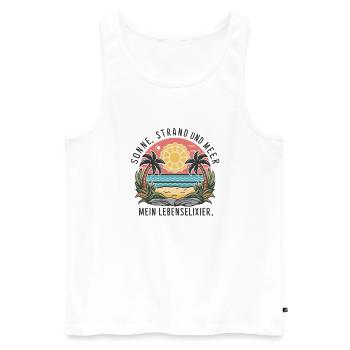 Sun, beach and sea - my elixir of life - Men's Premium Organic Tank Top - white - Front - AI Model Male 178 light (178cm)
