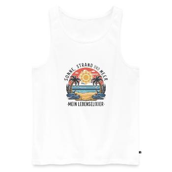 Sun, beach and sea - my elixir of life - Men's Premium Organic Tank Top - white - Front - AI Model Male 178 light (178cm)