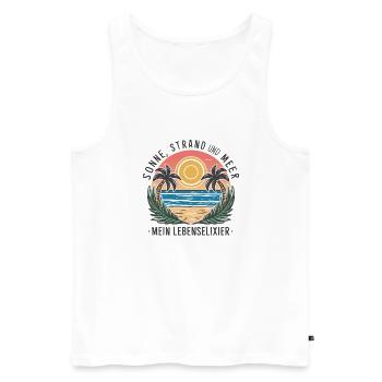 Sun, beach and sea - my elixir of life - Men's Premium Organic Tank Top - white - Front - AI Model Male 178 light (178cm)