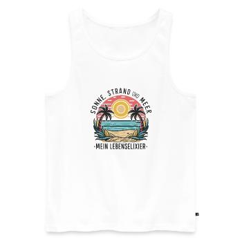 Sun, beach and sea - my elixir of life - Men's Premium Organic Tank Top - white - Front - AI Model Male 178 light (178cm)