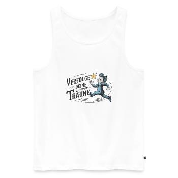 Verfolge deine Träume - Männer Premium Bio Tank Top - Weiß - Vorne - AI Model Male 178 light (178cm)