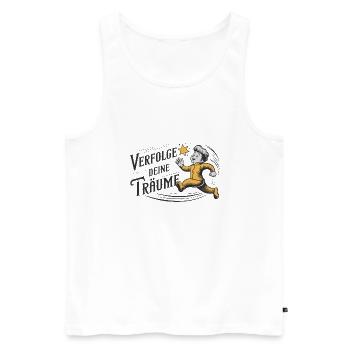 Verfolge deine Träume - Männer Premium Bio Tank Top - Weiß - Vorne - AI Model Male 178 light (178cm)