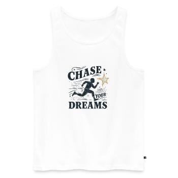 Verfolge deine Träume - Männer Premium Bio Tank Top - Weiß - Vorne - AI Model Male 178 light (178cm)