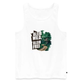 Stay wild, stay free - Men's Premium Organic Tank Top - white - Front - AI Model Male 178 light (178cm)