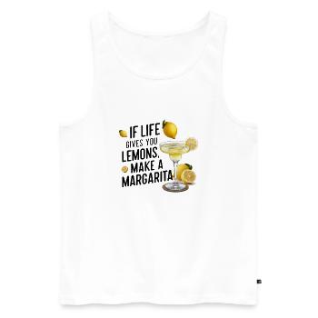 Wenn das Leben dir Zitronen gibt mach Margarita - Männer Premium Bio Tank Top - Weiß - Vorne - Michal (187cm)