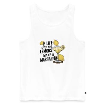 Wenn das Leben dir Zitronen gibt mach Margarita - Männer Premium Bio Tank Top - Weiß - Vorne - Michal (187cm)