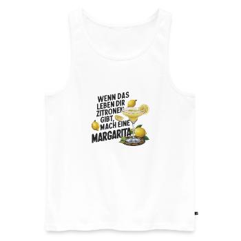 Wenn das Leben dir Zitronen gibt mach Margarita - Männer Premium Bio Tank Top - Weiß - Vorne - Michal (187cm)