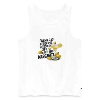 Wenn das Leben dir Zitronen gibt mach Margarita - Männer Premium Bio Tank Top - Weiß - Vorne - Michal (187cm)