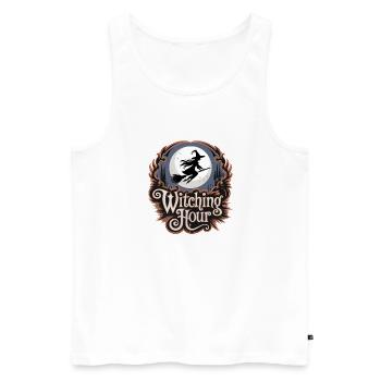 Witch at Full Moon – Witching Hour - Men's Premium Organic Tank Top - white - Front - AI Model Male 178 light (178cm)