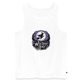 Witch at Full Moon – Witching Hour - Men's Premium Organic Tank Top - white - Front - AI Model Male 178 light (178cm)