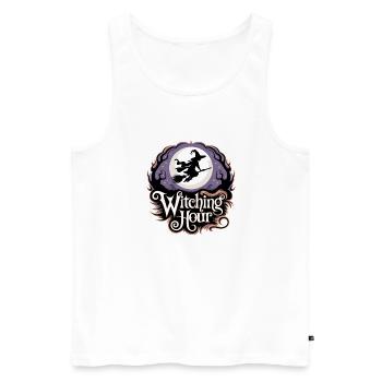 Witch at Full Moon – Witching Hour - Men's Premium Organic Tank Top - white - Front - AI Model Male 178 light (178cm)