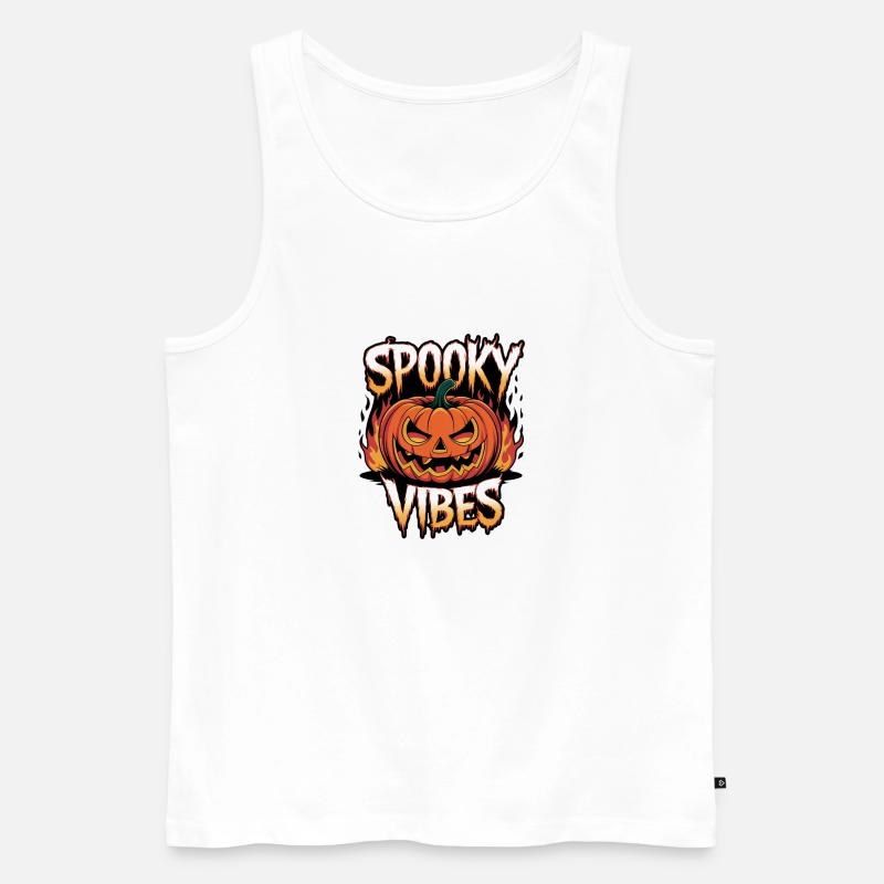 Spooky Jack-o'-lantern – Spooky Vibes - Débardeur bio Premium Homme - blanc