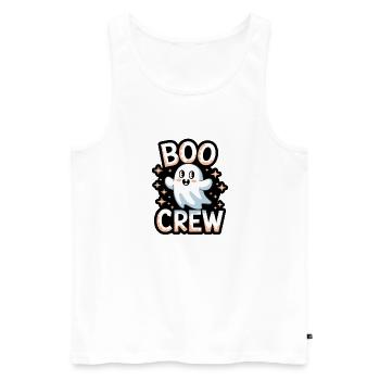 Doux fantôme – Boo Crew - Débardeur bio Premium Homme - blanc - Devant - AI Model Male 178 light (178cm)