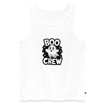 Doux fantôme – Boo Crew - Débardeur bio Premium Homme - blanc - Devant - AI Model Male 178 light (178cm)