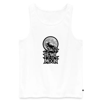 Vollmond – Howl at the Moon - Männer Premium Bio Tank Top - Weiß - Vorne - AI Model Male 178 light (178cm)