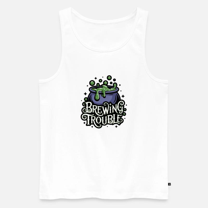 Hexenkessel – Brewing Trouble - Männer Premium Bio Tank Top - Weiß