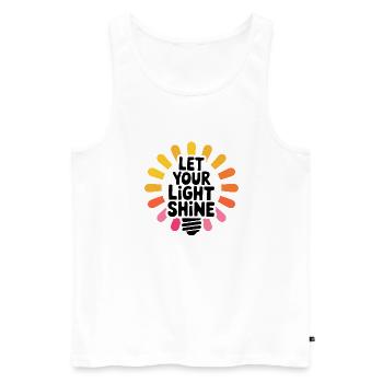 Let Your Light Shine – Glowing Light Bulb - Men's Premium Organic Tank Top - white - Front - AI Model Male 178 light (178cm)