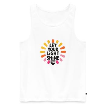 Let Your Light Shine – Glowing Light Bulb - Men's Premium Organic Tank Top - white - Front - AI Model Male 178 light (178cm)