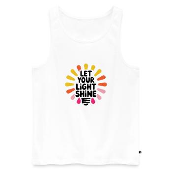 Let Your Light Shine – Glowing Light Bulb - Men's Premium Organic Tank Top - white - Front - AI Model Male 178 light (178cm)
