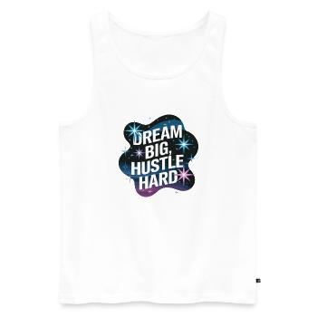 Rêvez grand, bougez fort – Night Sky - Débardeur bio Premium Homme - blanc - Devant - Michal (187cm)