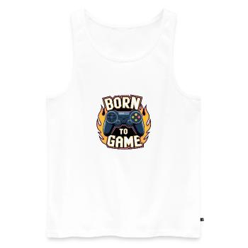 Born to Game – Gaming Controller - Männer Premium Bio Tank Top - Weiß - Vorne - Michal (187cm)