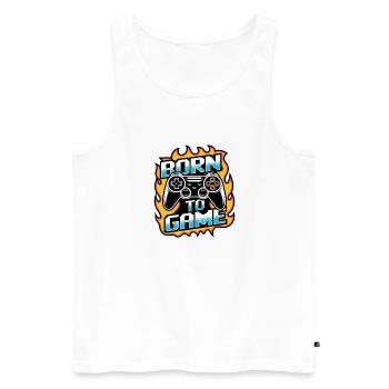 Born to Game – Gaming Controller - Men's Premium Organic Tank Top - white - Front - Michal (187cm)
