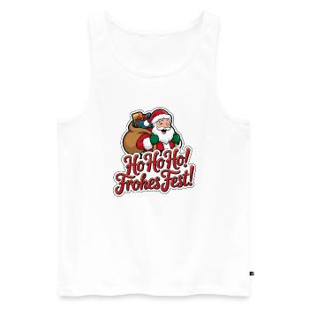 Weihnachtsmann – Ho Ho Ho! Frohes Fest - Männer Premium Bio Tank Top - Weiß - Vorne - Michal (187cm)