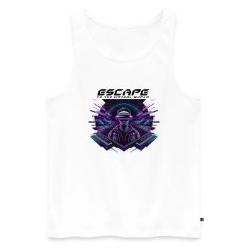 Escape to the Virtual World – Future VR-Design - Männer Premium Bio Tank Top - Weiß - Vorne - AI Model Male 178 light (178cm)