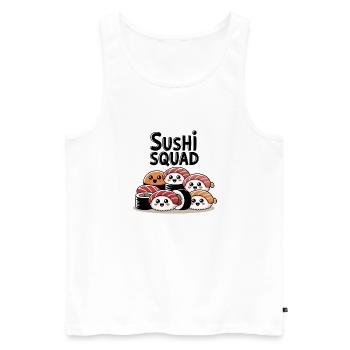 Sushi Squad – Kawaii Nigiri Team - Men's Premium Organic Tank Top - white - Front - Michal (187cm)