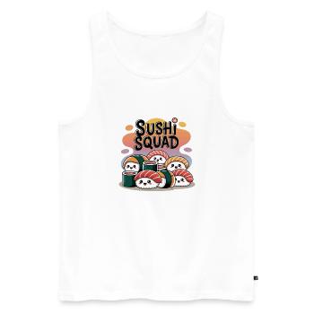 Sushi Squad – Kawaii Nigiri Team - Men's Premium Organic Tank Top - white - Front - Michal (187cm)