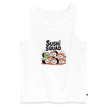Sushi Squad – Kawaii Nigiri Team - Men's Premium Organic Tank Top - white - Front - Michal (187cm)