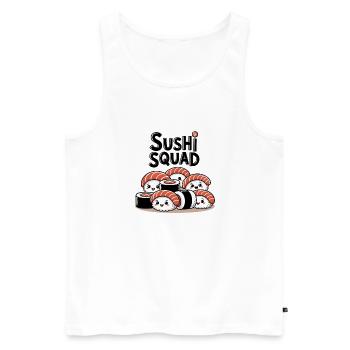 Sushi Squad – L’équipe Kawaii Nigiri - Débardeur bio Premium Homme - blanc - Devant - Michal (187cm)