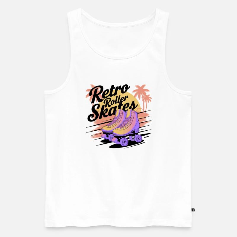 Retro Roller Skates – 80s Vibes - Männer Premium Bio Tank Top - Weiß