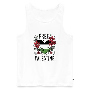 Free palestine drapeau - Débardeur bio Premium Homme - blanc - Devant - AI Model Male 178 light (178cm)