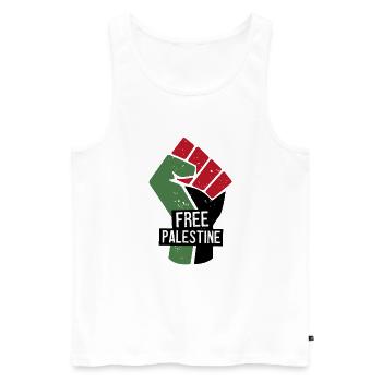 Befreit Palästina - Männer Premium Bio Tank Top - Weiß - Vorne - AI Model Male 178 light (178cm)