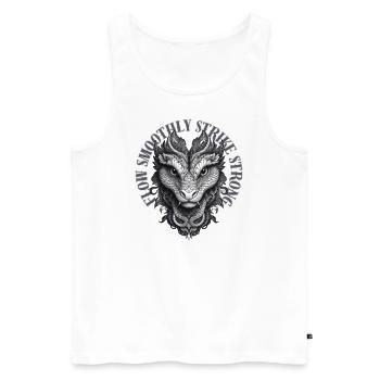 Flow Smothly Strike strong - Men's Premium Organic Tank Top - white - Front - Michal (187cm)