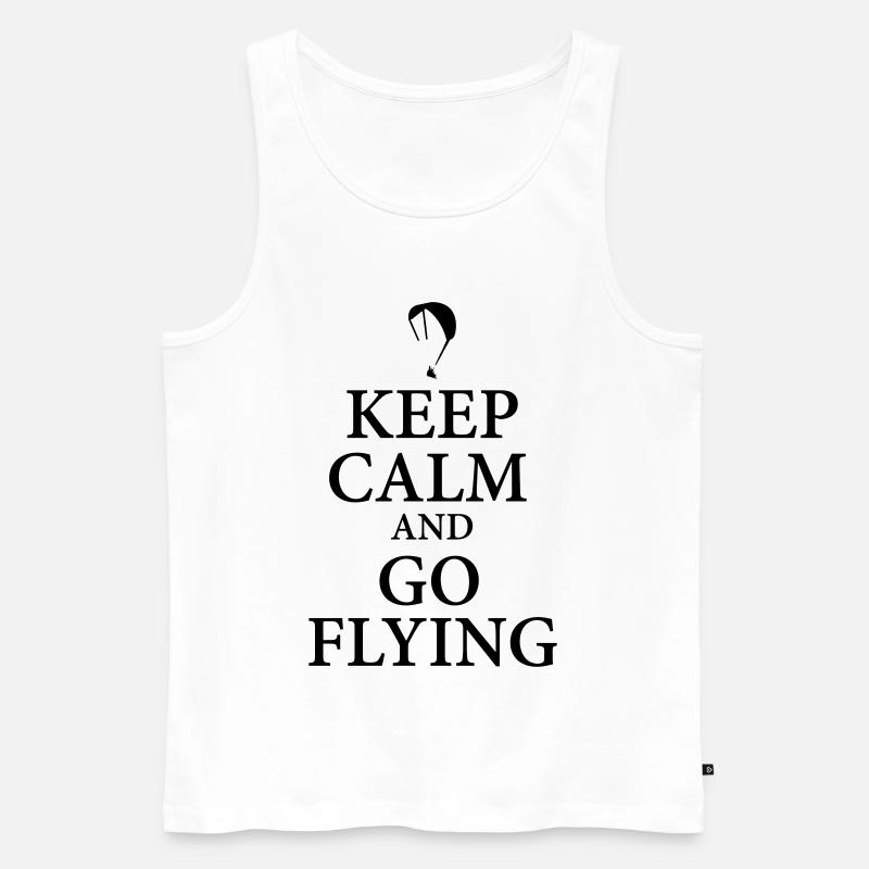 Keep calm go flying - Männer Premium Bio Tank Top - Weiß