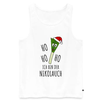Nikolauch Ho Ho Ho Ich bin der Nikolauch - Männer Premium Bio Tank Top - Weiß - Vorne - Michal (187cm)