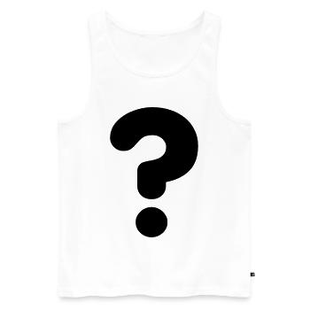 Point d’interrogation de l’image # - Débardeur bio Premium Homme - blanc - Devant - AI Model Male 178 light (178cm)