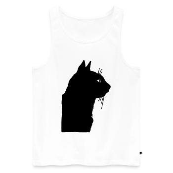 Chat noir - Débardeur bio Premium Homme - blanc - Devant - Michal (187cm)