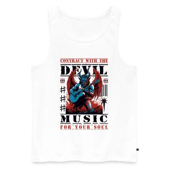 Musique rock diabolique - Débardeur bio Premium Homme - blanc - Devant - Michal (187cm)