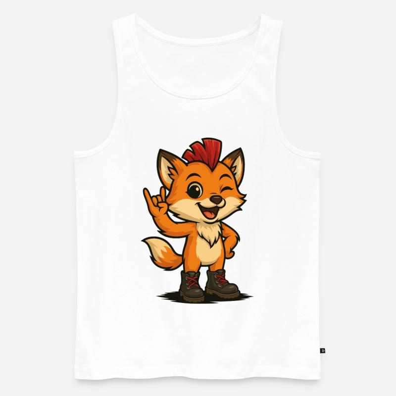 Fuchs mit Punk-Power - Männer Premium Bio Tank Top - Weiß