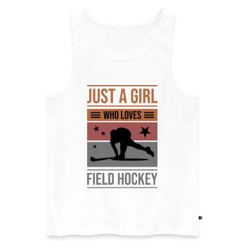 Field Hockey Just a Girl - Men's Premium Organic Tank Top - white - Front - Michal (187cm)