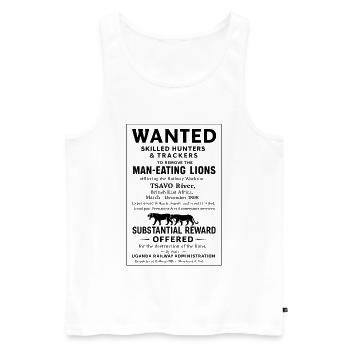 Historic Monsters - Menschenfresser von Tsavo - Männer Premium Bio Tank Top - Weiß - Vorne - AI Model Male 178 light (178cm)