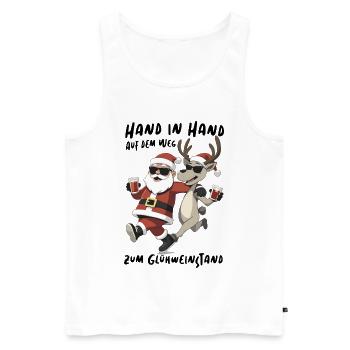 Santa Reindeer Christmas Fun Mulled Wine - Men's Premium Organic Tank Top - white - Front - AI Model Male 178 light (178cm)