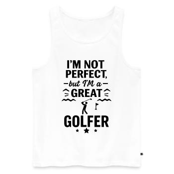 Super golfeur Sport Drôle de Golf - Débardeur bio Premium Homme - blanc - Devant - Michal (187cm)