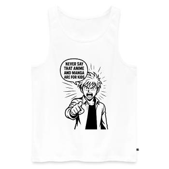 Anime Manga Otaku - Débardeur bio Premium Homme - blanc - Devant - AI Model Male 178 light (178cm)
