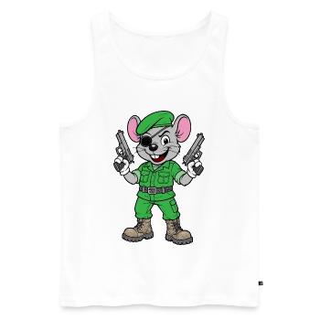 Bewaffneter Maus-Ranger - Männer Premium Bio Tank Top - Weiß - Vorne - AI Model Male 178 light (178cm)