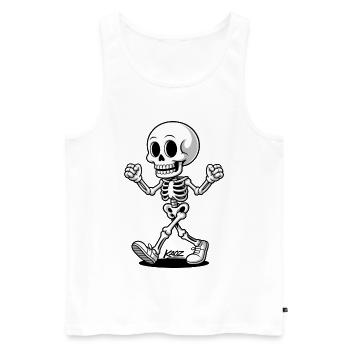 Streetwear squelette dansant - Débardeur bio Premium Homme - blanc - Devant - Michal (187cm)